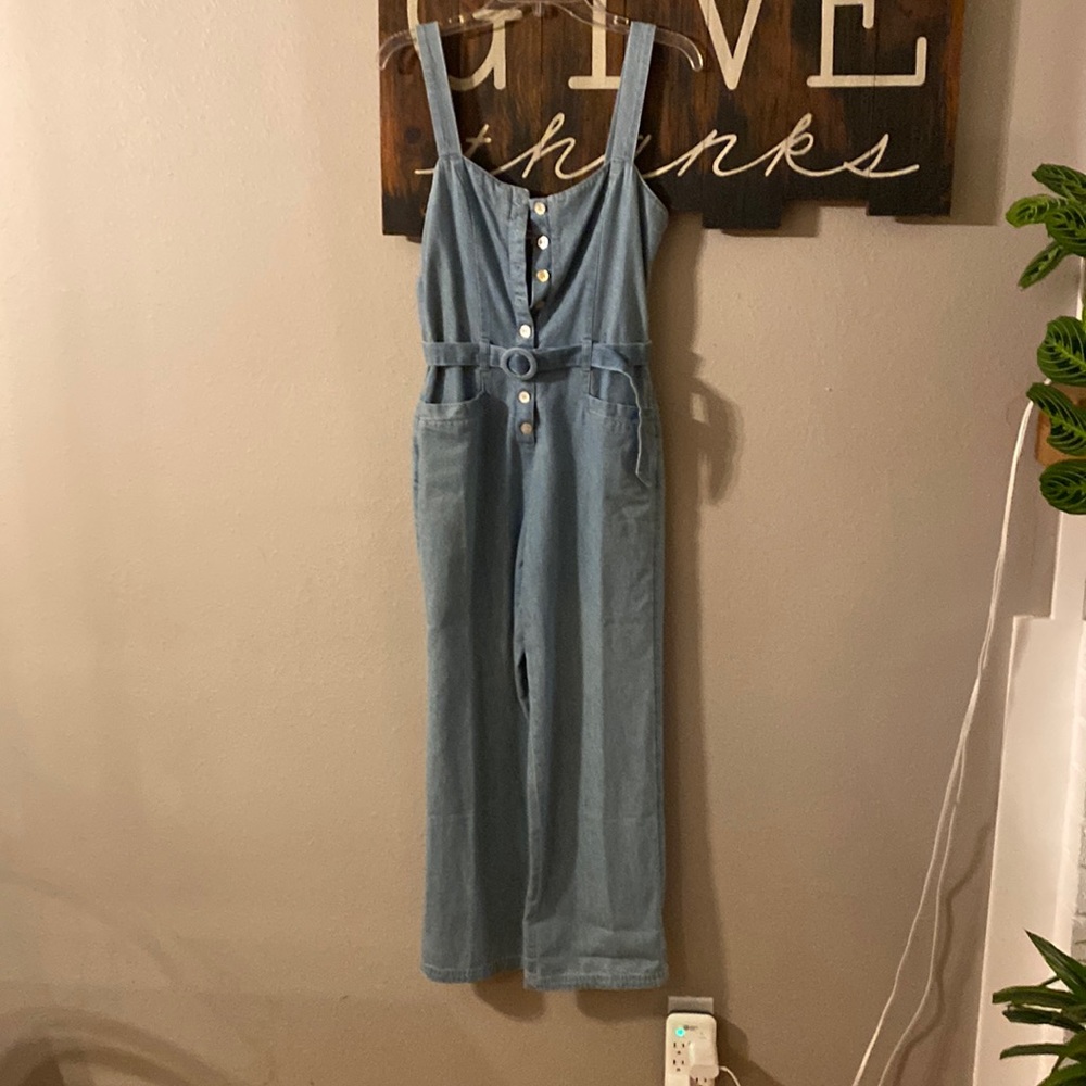 Ripcurl jean button up pant romper